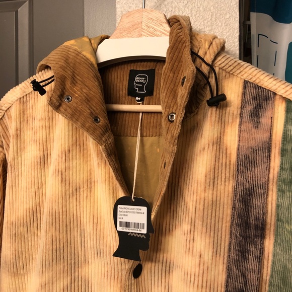 BNWT Size Medium - Brain Dead FW21 Cream Dyed Corduroy Striped Racing Jacket - Picture 8 of 13